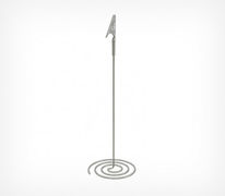 Держатель SPIRAL-CLIP с прищепкой — хромированный держатель ценника с металлическим зажимом и спиральным основанием